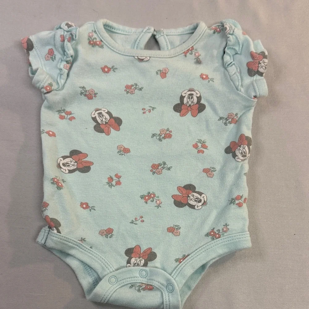 Disney - Short sleeve Minnie Mouse Baby Onesie Top - Picture 2 of 4